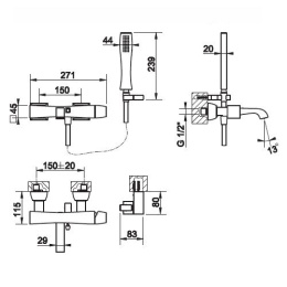 Фото Смеситель для ванны Gessi Mimi (31125#031) хром