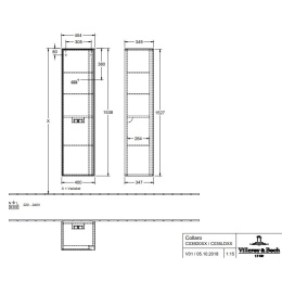Villeroy Boch Collaro C035LDE8 Шкаф пенал для ванной комнаты, петли слева (White Wood)