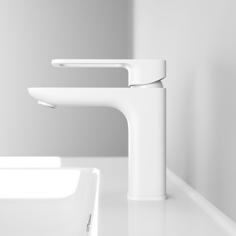 Фото Смеситель для умывальника белый матовый IDDIS Slide (SLIWT00i01)