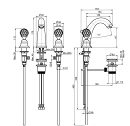 Смеситель для раковины F5101CCR FIMA Carlo Frattini Elizabeth Chic