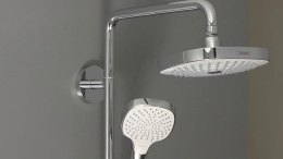 Душевая система с термостатом 27352400 Hansgrohe Croma Select E Showerpipe 180 (белый, хром)