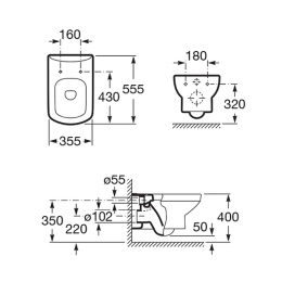 Инсталляция с унитазом Roca Dama Senso (893104680) белый
