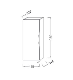 Фото Колонна Jacob Delafon Stillness 40 см, EB2006 подвесная, цвет темный дуб, левая