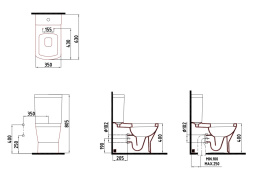 Напольные унитазы Напольный унитаз Bien Neptun NPKD06301VP0W3000 35 x 63 x 80.5 см безободковый, сиденье Soft Close, б
