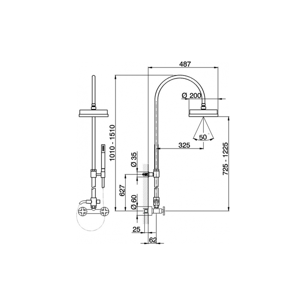 Душевая система Cisal Barcelona Quad BQ00405121, хром
