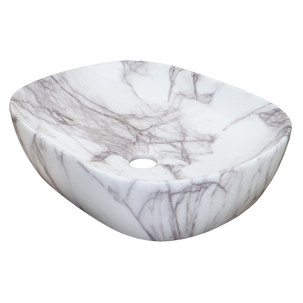 Раковина накладная Azario  (AZ-2185- M819) Светлый мрамор