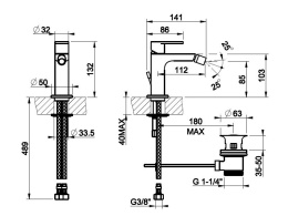 Смеситель для биде Gessi Via Manzoni (38607#299) черный
