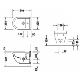 Биде подвесное Duravit Starck 3 2230150000, белый