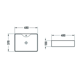 Раковина накладная Azario  (AZ-2010 SP) Белый