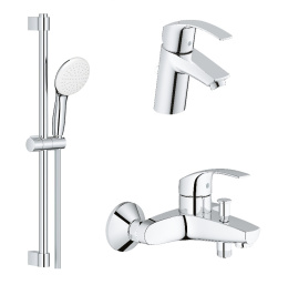 Фото Комплект для ванной Grohe Eurosmart 129153 (замена 124446) 3 в одном, хром