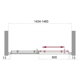 Душевая дверь BelBagno Uno UNO-BF-1-145-C-Cr