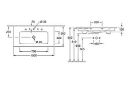 Фото Раковина мебельная 100 см Villeroy&Boch Venticello (4104ALR1)