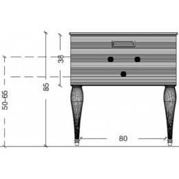 Armadi Art Vallessi Avantgarde 842-080-BCR Тумба Linea 80 черная + Хром_Комплект