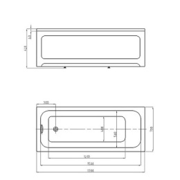 Акриловая ванна 170x70 Aquatek (MIY170-0000004), прямоугольная