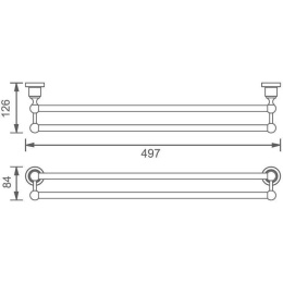 Держатель для полотенец Aquanet 3818D (45 см, двойной)
