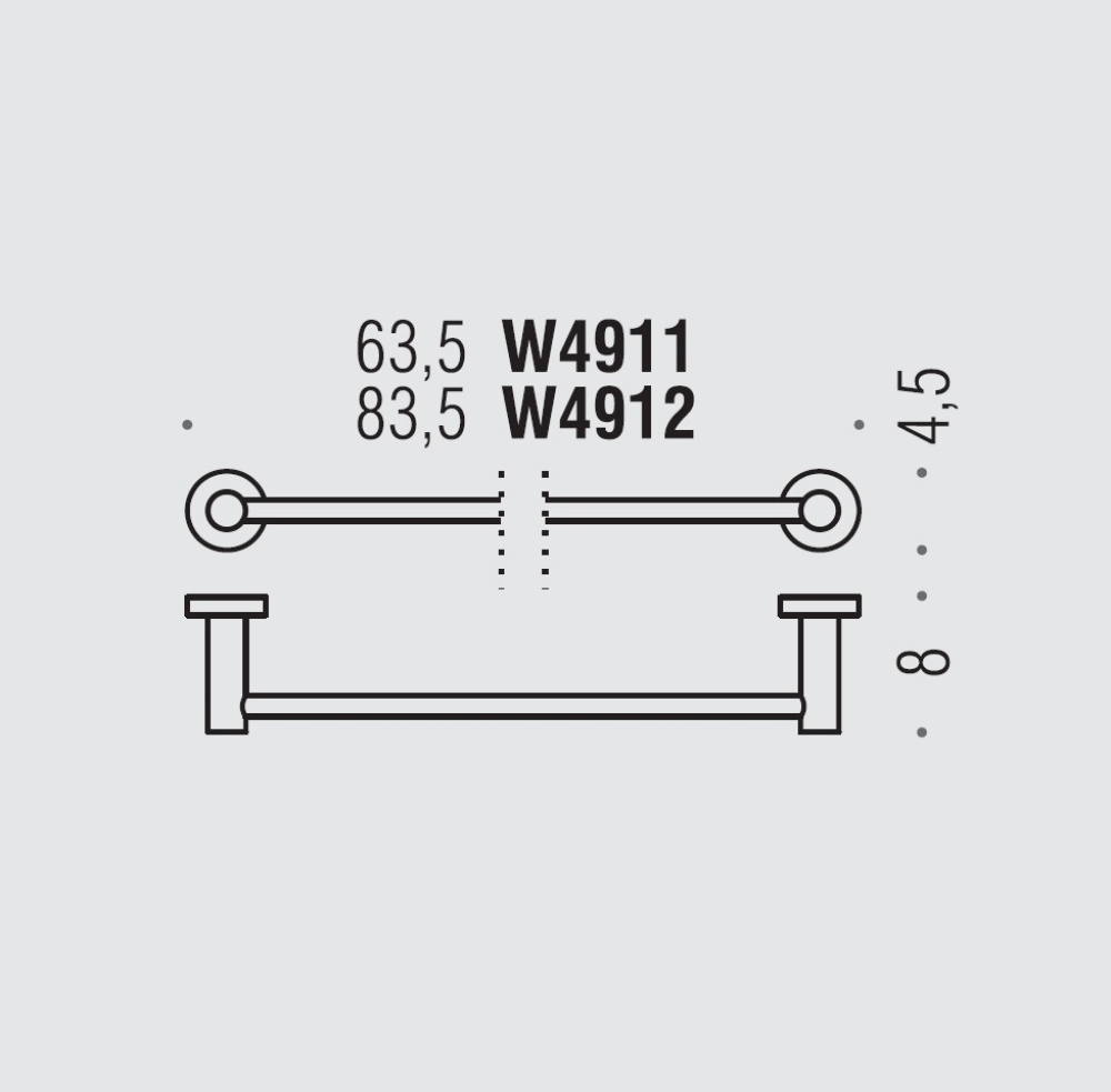 Colombo Design PLUS W4911.GM - Металлический держатель для полотенца 63 см (графит шлифованный)
