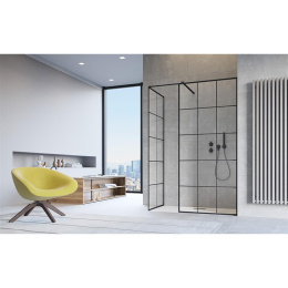 Душевая перегородка Radaway Modo New II Factory Walk-in 135 профиль Черный стекло прозрачное 389135-
