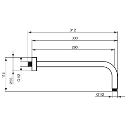 Держатель верхнего душа Ideal Standard IDEALRAIN B9444AA для душа
