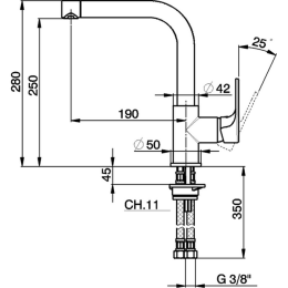 Смеситель для кухни Cisal A300353521, хром