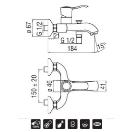 NOBILI Sofi SI98110/1BR Смеситель для ванны (бронза)