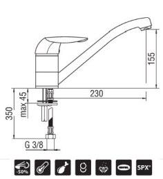 Nobili Gilliver GA GA26113/1SA Смеситель для кухни (сатин)