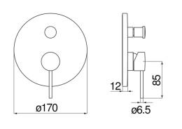 Nobili Velis VE125100/ECR Смеситель для ванны (внешняя часть)