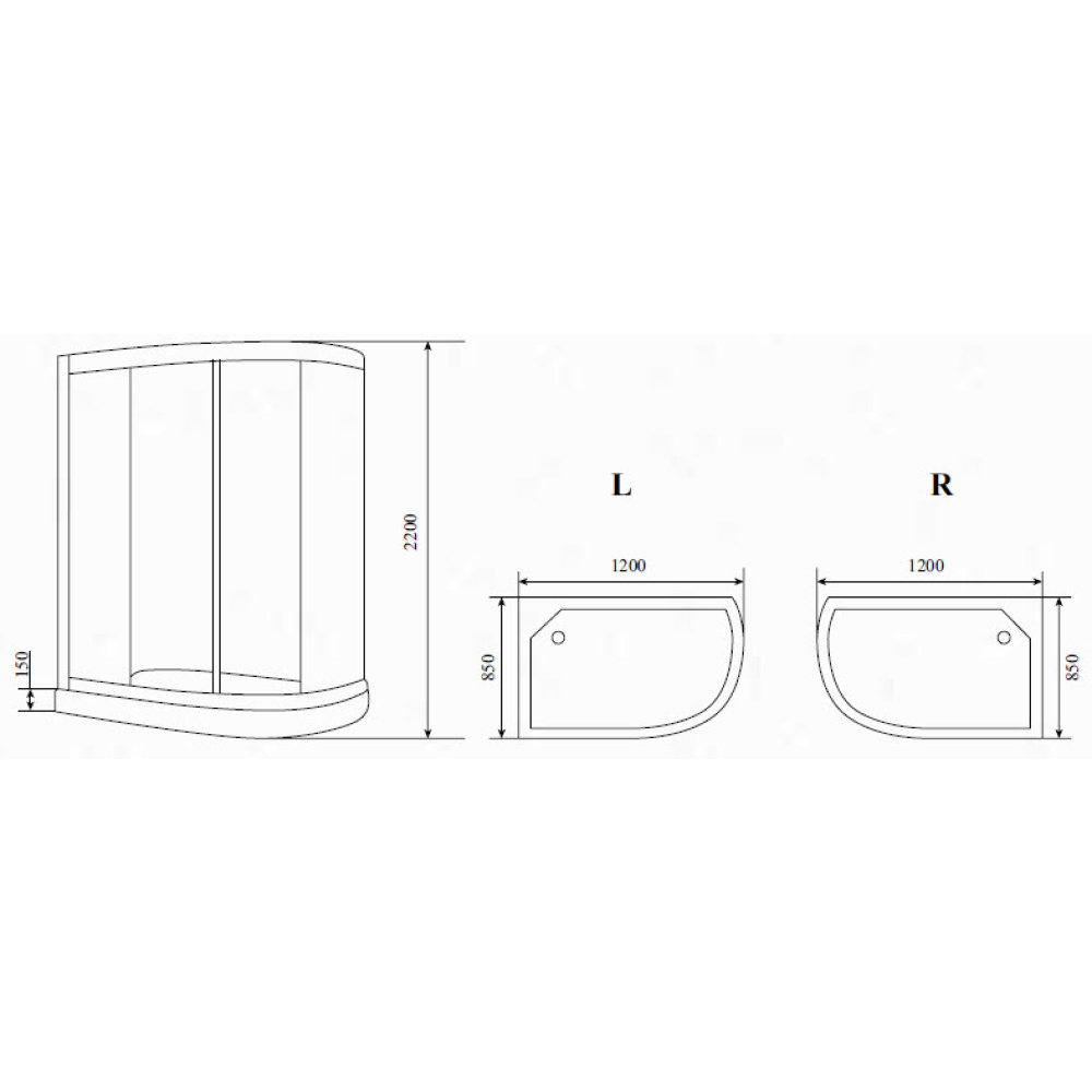 Душевая кабина 120x85x220 Timo (T-1102)