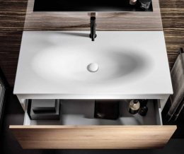 Фото Kerasan SHAPE MOBILE 9325K3 База подвесная 1220х520 мм., 1 ящик, боковины белые/фронт дуб (без раков