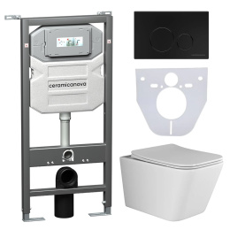 Фото Подвесной унитаз Ceramica Nova CN3007_1001B_1000 Сет 4 в 1 Rimless с системой инсталляции