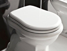 Фото Крышка-сиденье Kerasan Retro 108601 белое / бронза c микролифтом