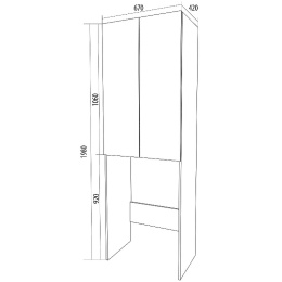 1Marka У79534 Шкаф Wall Classic 67 2д. Белый глянец