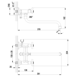 Смеситель Lemark Plus Harmony LM1451C для ванны