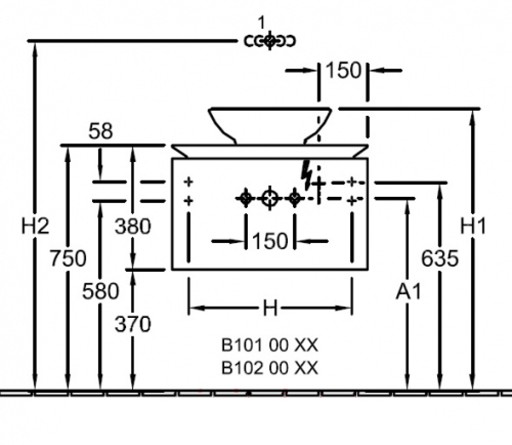 Тумба под раковину Legato B10200E8