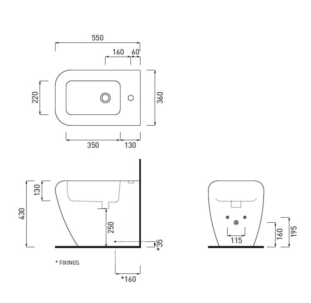 Ceramica CIELO SHUI SHBI B - Биде напольное (белый)