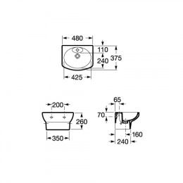 Раковина 48 см Roca Dama Senso (327514000) белый