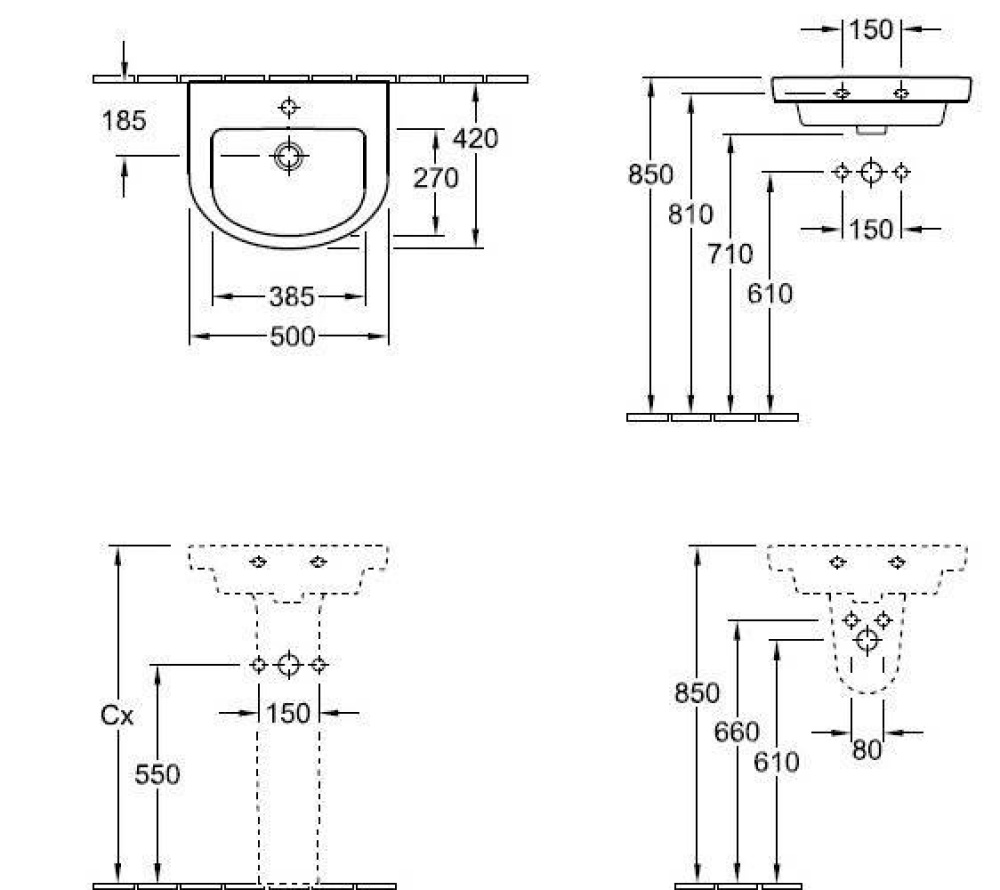Фото Раковина компактная 73165001 VILLEROY&BOCH SUBWAY 2.0, 500х420 мм