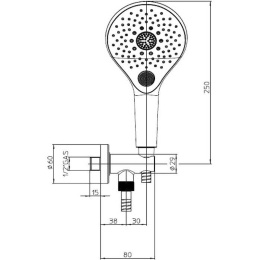 Душевой гарнитур Bossini Syncronia C12033.021 Золото