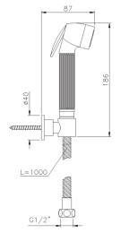 Фото Гигиенический душ Nicolazzi Doccia 5523NS, сатиновый никель