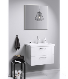 Тумба под раковину Aqwella Манчестер 80 MAN01082 подвесная Белый глянец