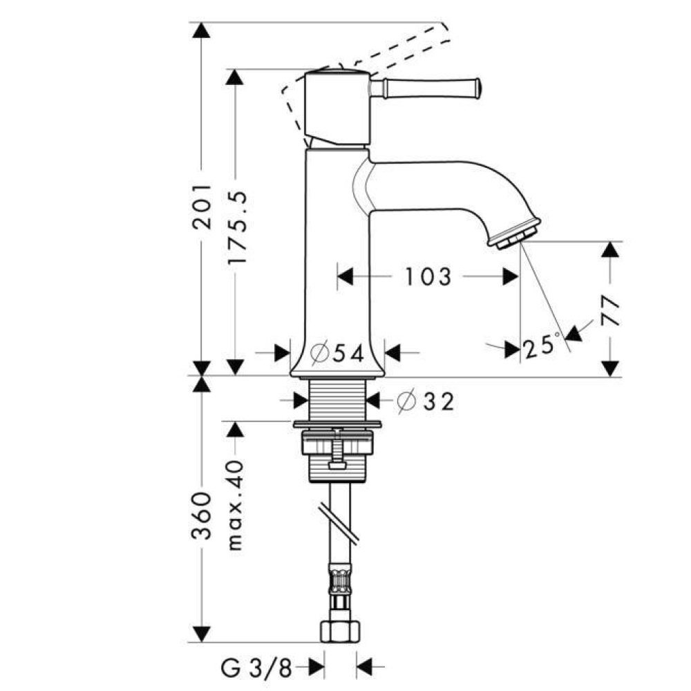Смеситель для раковины Hansgrohe Talis Classic (14118000) хром