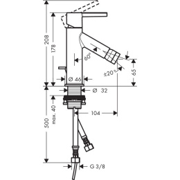 Смеситель для биде 10214000 Hansgrohe Axor Starck
