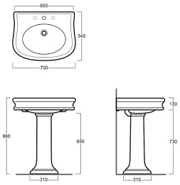 Фото Раковина Simas Lante LA10 с одним отверстием