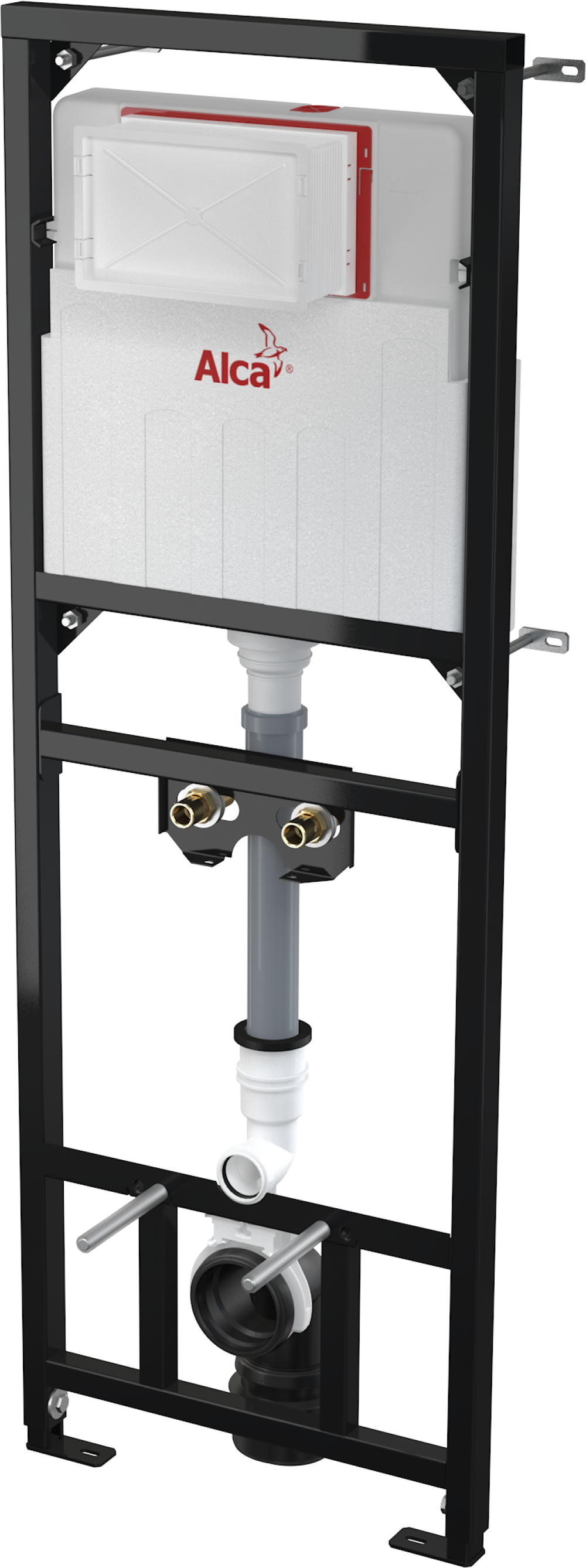 Фото Монтажная рама с бачком для видуара и смесителя, со стоковым коленом AlcaPlast A108F/1500