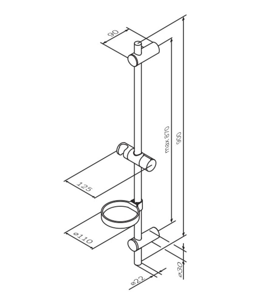Шланги Душевая штанга Am.Pm Spirit (F0370064) хром