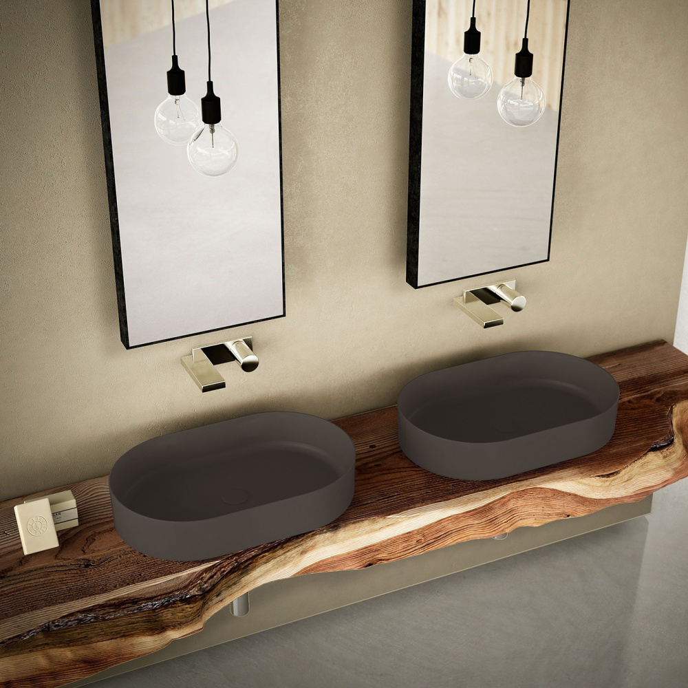 Ceramica CIELO Shui Comfort SHCOLAO60 CA - Раковина накладная на столешницу 60*38 см (Cacao)