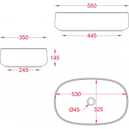 Раковина накладная 55 см ArtCeram Cognac (COL008 01 00) белый