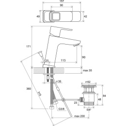 Фото Смеситель для умывальника Ravak 10° (X070061), хром