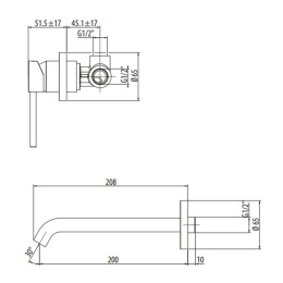 Gattoni Circle Two 9137/91NO Смеситель для раковины встраиваемый