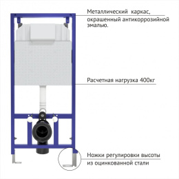 043247 Комплект BERGES: инсталляция NOVUM, кнопка S3, унитаз PUMA XL Rimless, сидение дюропласт Toma