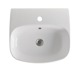 Фото Kerasan Nolita Раковина подвесная/накладная 50х45 см, с 1 отв под смеситель, цвет белый глянцевый